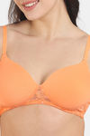 Zivame Padded Non Wired 3/4Th Coverage Lace Bra - Mock Orange — thumbnail 4